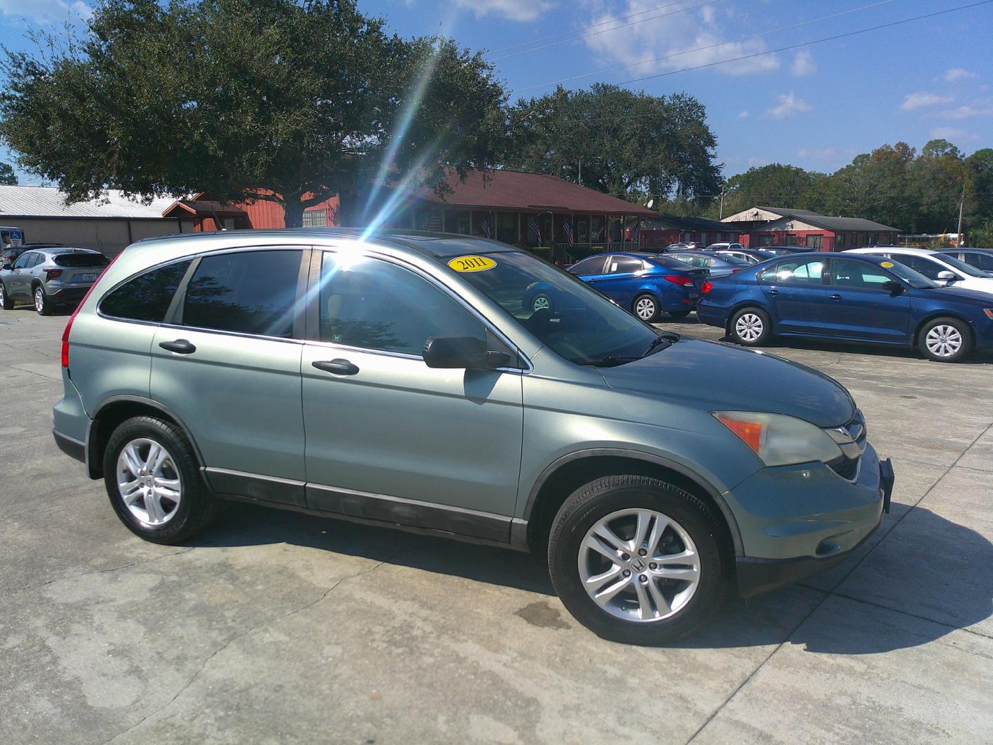 2011 GREEN HONDA CR-V EX (5J6RE4H58BL) , located at 1200 Cassat Avenue, Jacksonville, FL, 32205, (904) 695-1885, 30.302404, -81.731033 - Photo#2